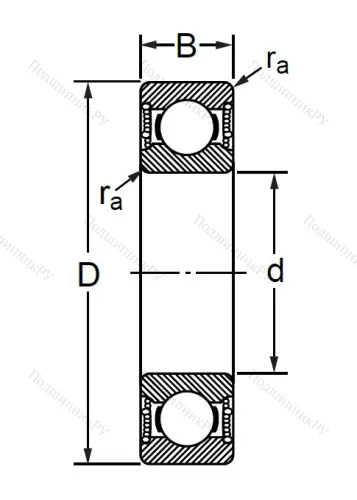 Шариковый однорядный подшипник 180203 (6203 2RS) в Подольске