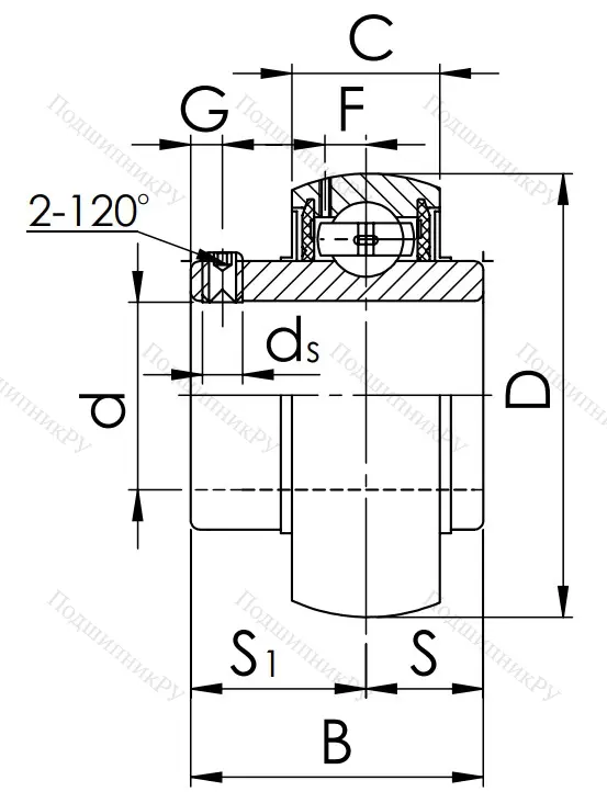 Корпусный подшипник UC 218 (480218 ГОСТ) в Подольске