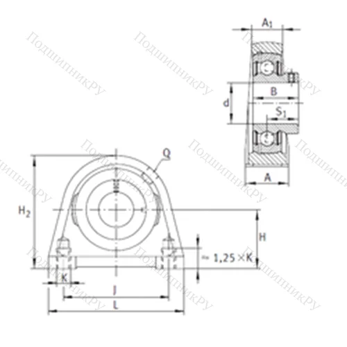 Подшипниковый узел шариковый радиальный PSHEY 15