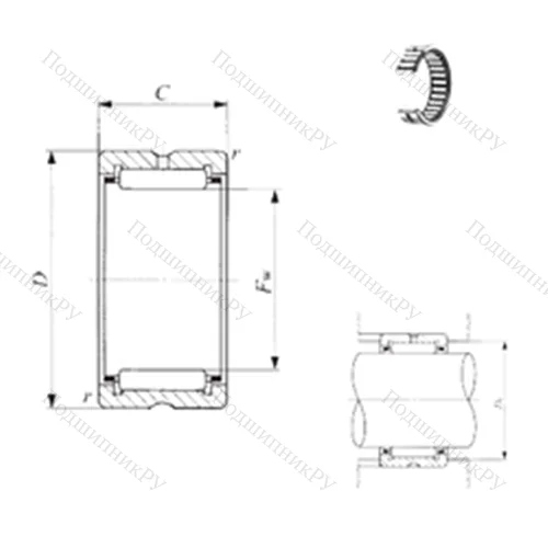 Подшипник игольчатый радиальный TAF 374730