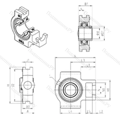 Подшипниковый узел шариковый радиальный UCT 203 от производителя  SNR