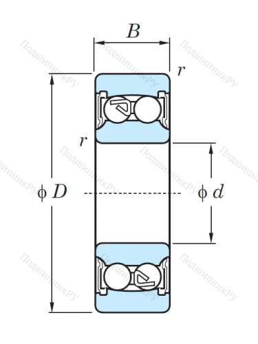 Двухрядный шариковый подшипник 2303 2RS от производителя  KOYO