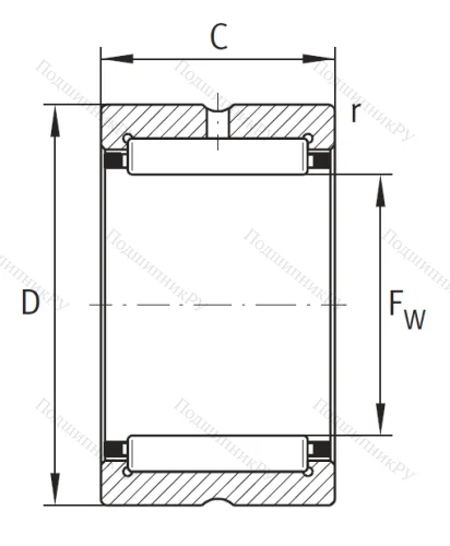 Игольчатый подшипник RNA 6901 XL от производителя  INA Игольчатый подшипник RNA 6901 XL от производителя  INA