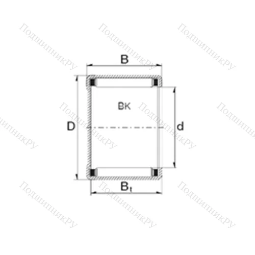 Подшипник игольчатый радиальный BK 1412