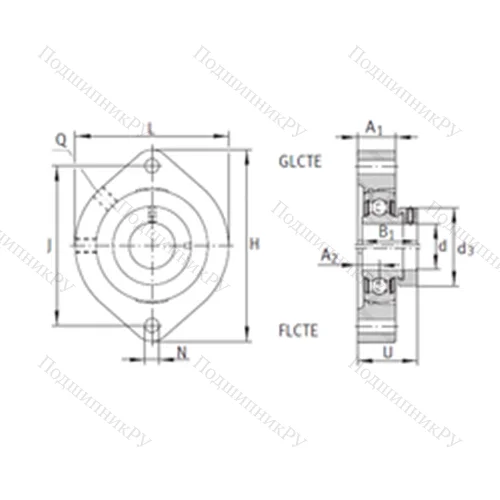 Подшипниковый узел шариковый радиальный GLCTE 35