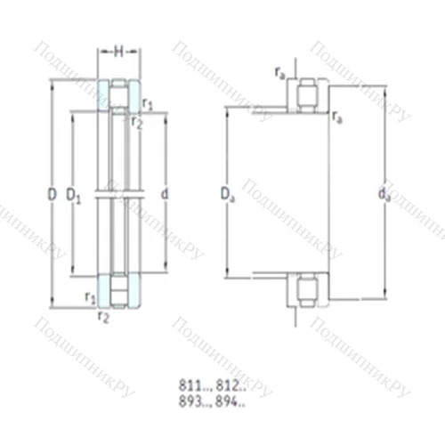 Подшипник роликовый упорный 81206TN от производителя  SKF