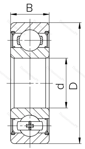 Шариковый однорядный подшипник 80105 (6005 ZZ) в Подольске