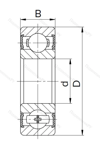 Миниатюрный шариковый подшипник 1000094 2RS (619/4 2RST) в Подольске