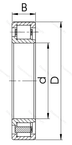 Цилиндрический роликовый подшипник 42312 КМ (NJ 312) в Подольске Цилиндрический роликовый подшипник 42312 КМ (NJ 312) в Подольске