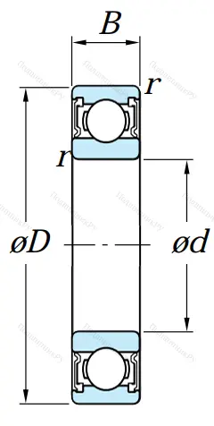 Однорядный шариковый подшипник 6026 2RS C 3