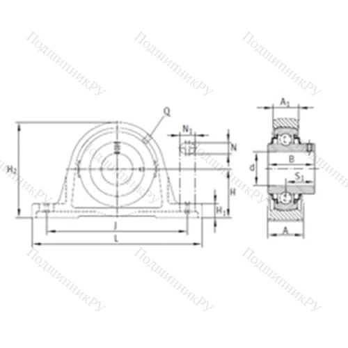 Подшипниковый узел шариковый радиальный RASEY 90