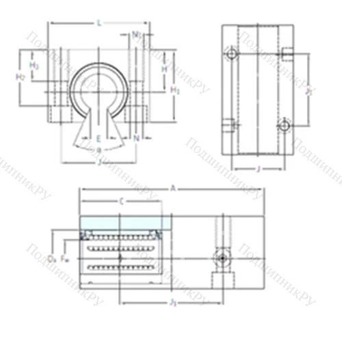 Подшипник шариковый линейный LTCF 25-2LS от производителя  SKF