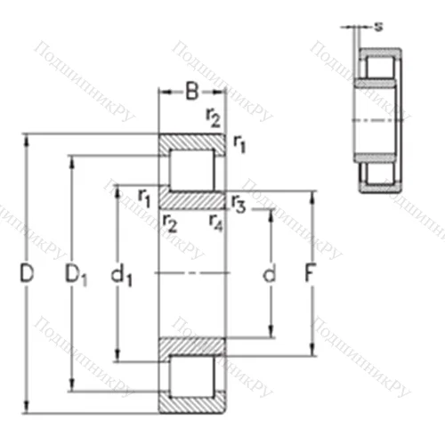 Подшипник роликовый радиальный NJ 2330-E-M 6