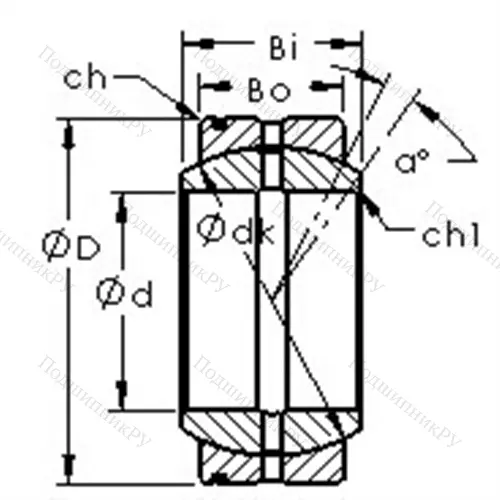 Подшипник скольжения сферический GE 45XS/K от производителя  AST