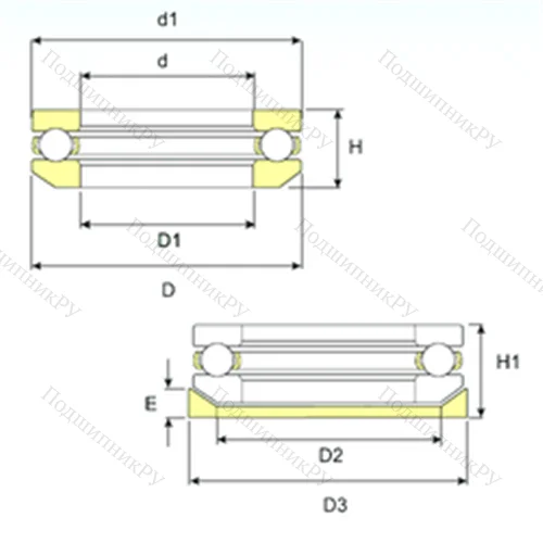 Подшипник шариковый упорный 53212 U 212 от производителя  ISB