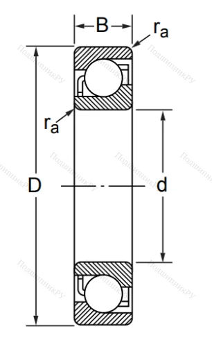 Радиально-упорный шариковый подшипник 7206 AC/DT (446206 Е ГОСТ) в Подольске