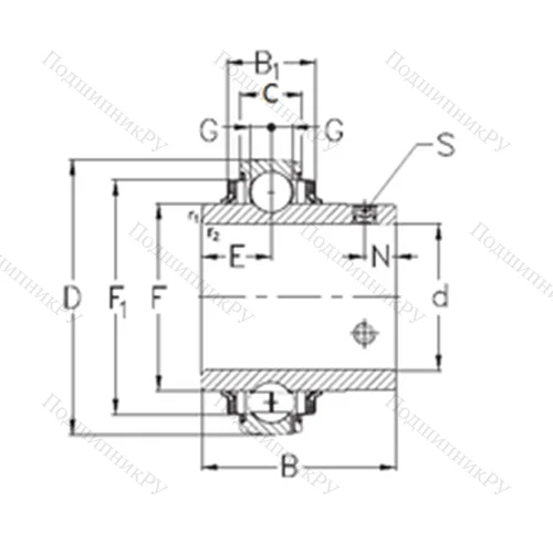 Подшипник шариковый радиальный GYE 16-KRRB