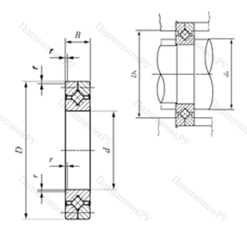 Подшипник роликовый упорно-радиальный с четырехточечным контактом CRB 5013 UU