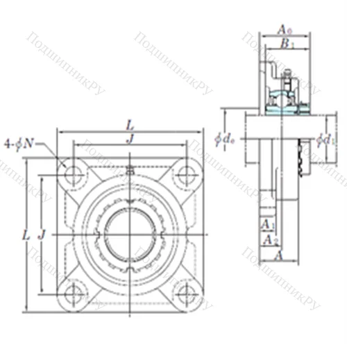 Подшипниковый узел шариковый радиальный UKFX 11