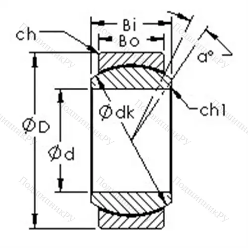 Подшипник скольжения сферический GEG 10C от производителя  AST