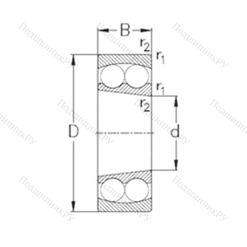 Подшипник шариковый радиальный самоцентрирующийся 2318-K