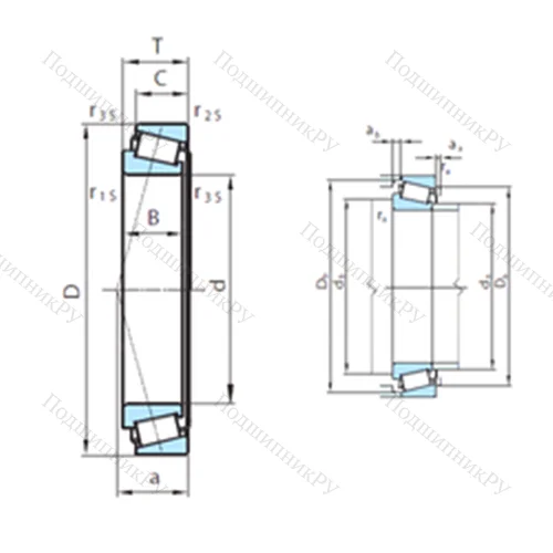 Подшипник роликовый радиально-упорный PSL 612-308