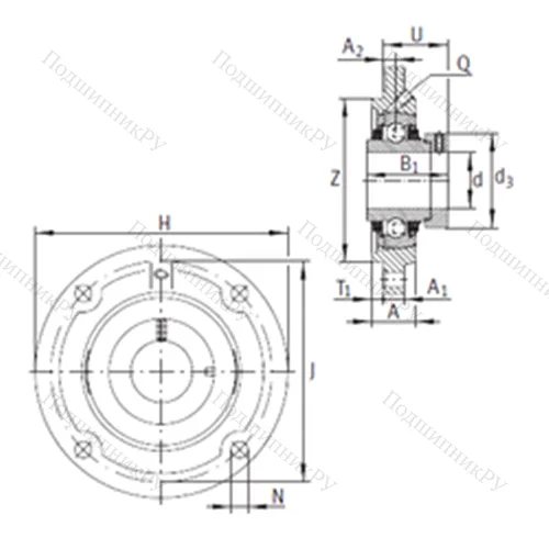 Подшипниковый узел шариковый радиальный TFE 40