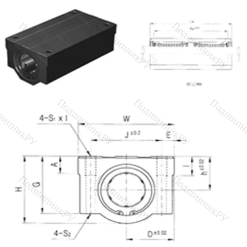 Подшипник шариковый линейный SCE 8W-B от производителя  Samick