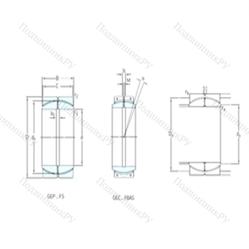 Подшипник скольжения сферический GEP 500FS от производителя  SKF