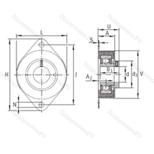 Подшипниковый узел шариковый радиальный RCSMF 20