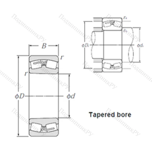 Подшипник роликовый радиальный самоцентрирующийся 23952K от производителя  NTN