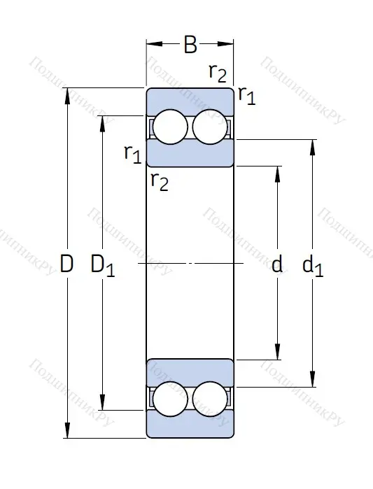 Двухрядный шариковый подшипник 4209 ATN 9