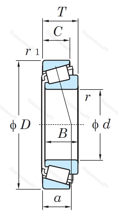 Конический роликовый подшипник 32211 JR от производителя  KOYO