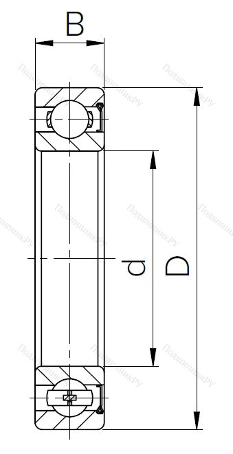 Шариковый однорядный подшипник 60107 (6007 Z) в Подольске