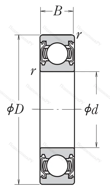 Однорядный шариковый подшипник 6218 ZZ CM