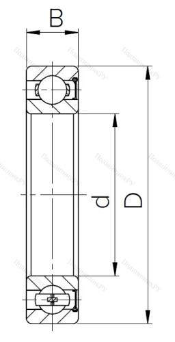 Шариковый однорядный подшипник 60107 (6007 Z) в Подольске