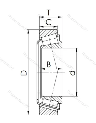 Конический роликовый подшипник 27308 (31308) в Подольске