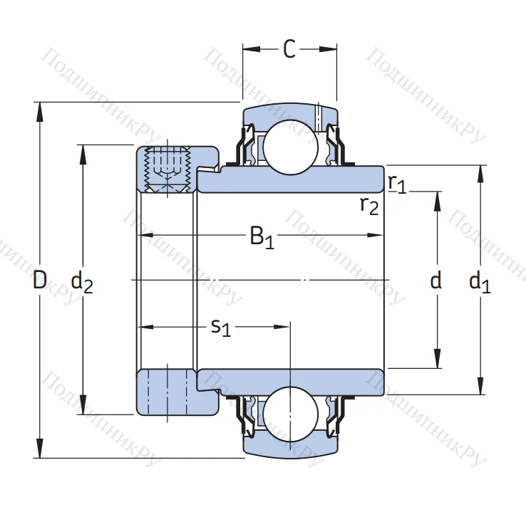 Корпусный подшипник YEL 206-2F в Подольске