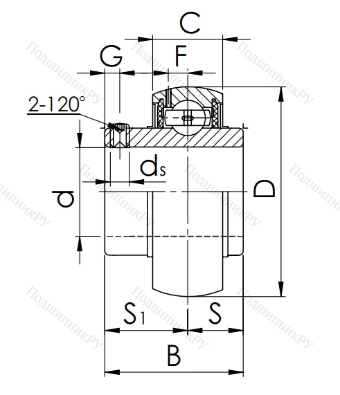 Корпусный подшипник UC 208 (480208) в Подольске