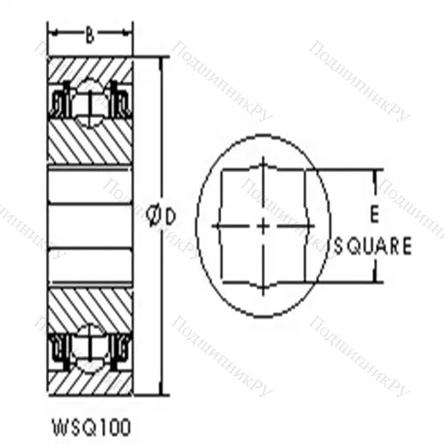 Подшипники шариковые радиальные с квадратным отверстием WSQ 110-102 от производителя  AST
