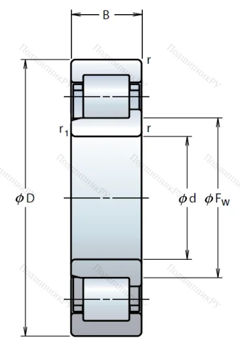 Роликовый цилиндрический подшипник NJ 2309 от производителя  KOYO