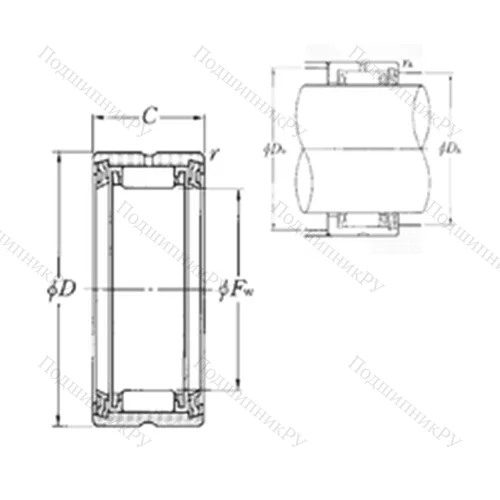 Подшипник игольчатый радиальный RNA 4905LL