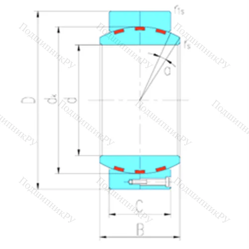 Подшипник скольжения сферический GEH 500HF/Q от производителя  LS