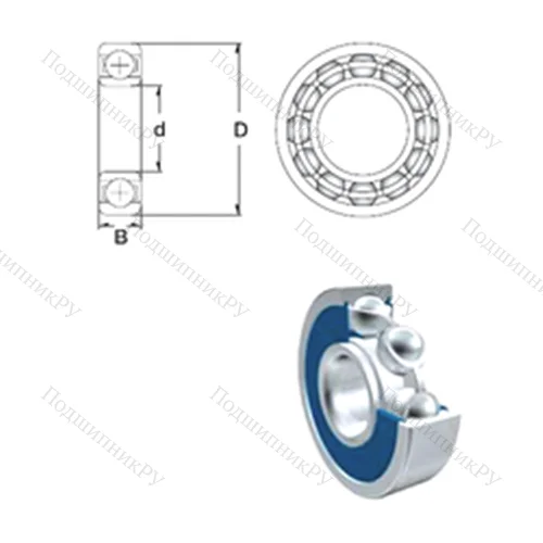 Подшипник шариковый радиальный 61804-2RS от производителя  ZEN