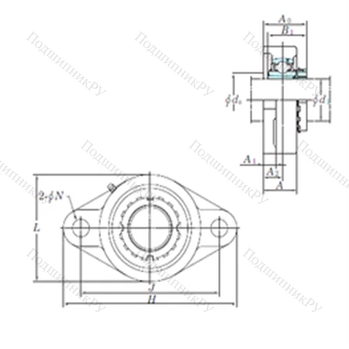 Подшипниковый узел шариковый радиальный UKFL 218