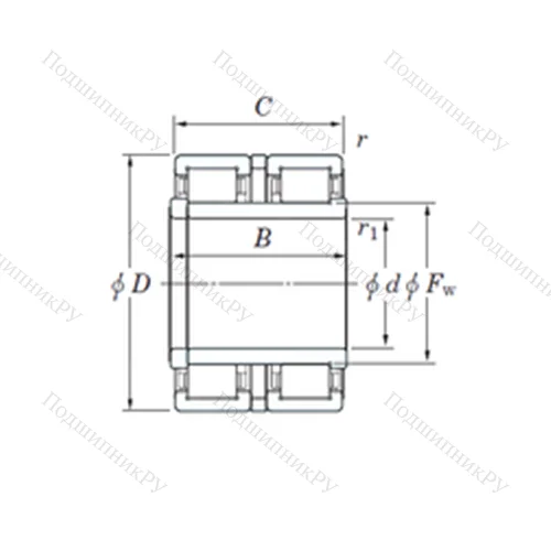 Подшипник роликовый радиальный JC 27X от производителя  KOYO Подшипник роликовый радиальный JC 27X от производителя  KOYO