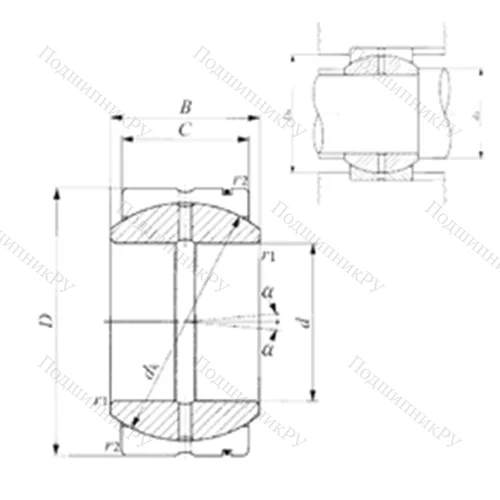 Подшипник скольжения сферический SB 254221 от производителя  IKO