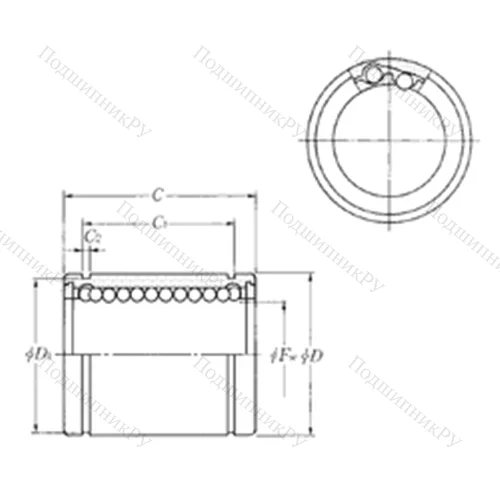 Подшипник шариковый линейный KLM 08