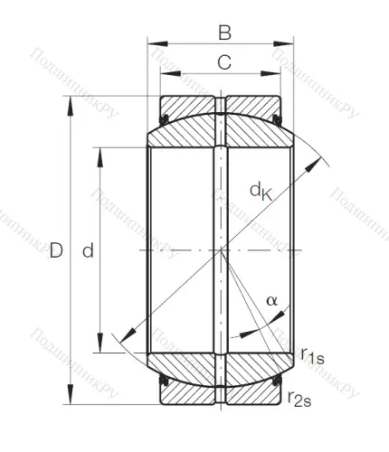 Шарнирный подшипник GE 25 DO 2RS от производителя  INA Шарнирный подшипник GE 25 DO 2RS от производителя  INA