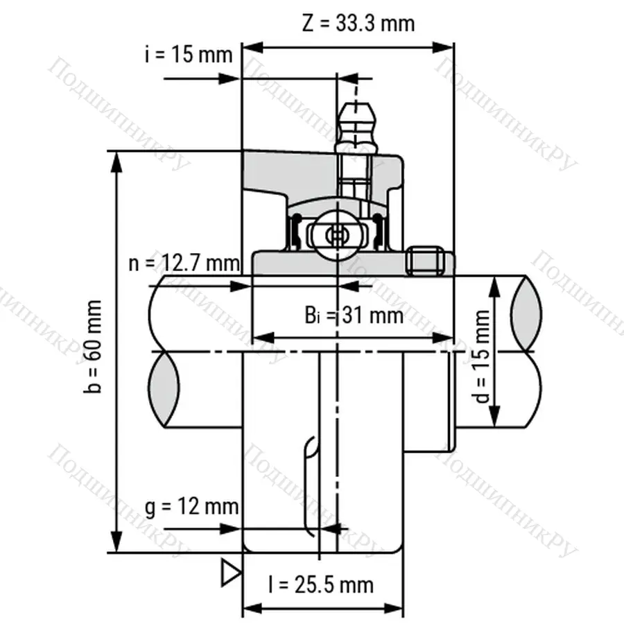 Подшипниковый узел SSUCFL 202 - Вал: 15 мм